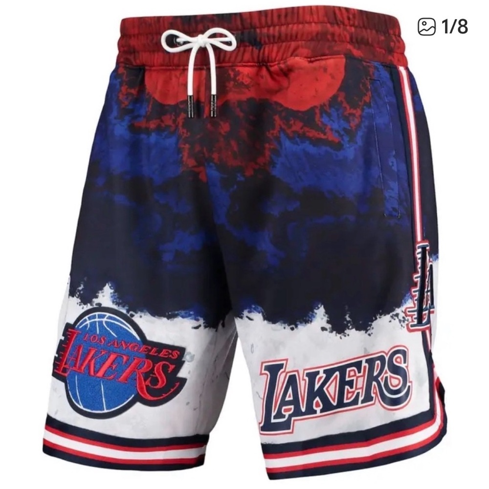 NBA Los Angeles Lakers Blue and Red Athletic Shorts